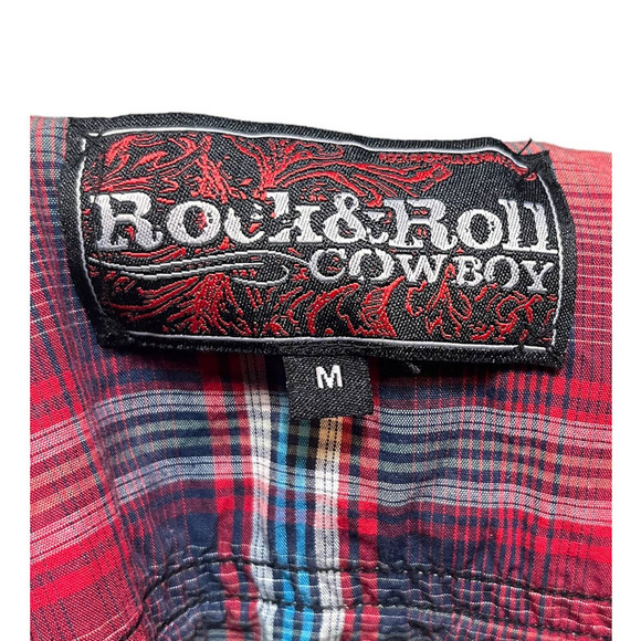 Rock & Roll CowBoy Men’s Snap On Long Sleeve Plaid Shirt - Picture 7 of 7